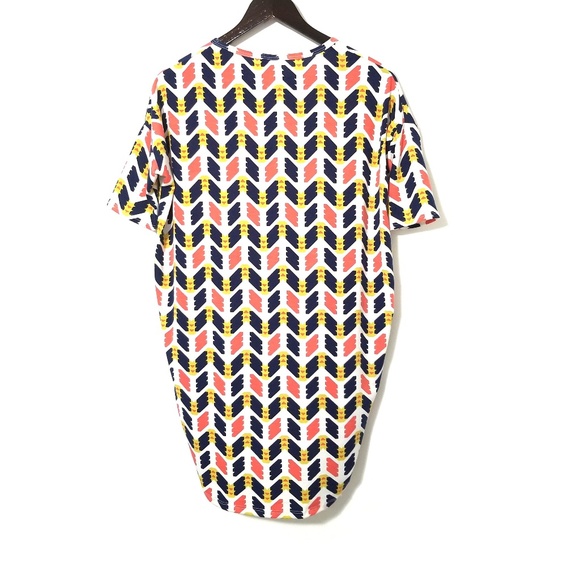 Lularoe Irma NWOT High-Low Tunic Pink/Blue/Gold - Picture 4 of 8